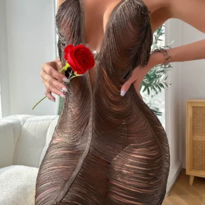 Women's sexy see-through dress, two colors available