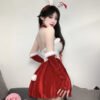 Sexy Bunny Cosplay Costume New Year Outfits Plush Strapless Dress Role Play Nightwear Christmas Party Club Suit