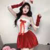 Sexy Bunny Cosplay Costume New Year Outfits Plush Strapless Dress Role Play Nightwear Christmas Party Club Suit