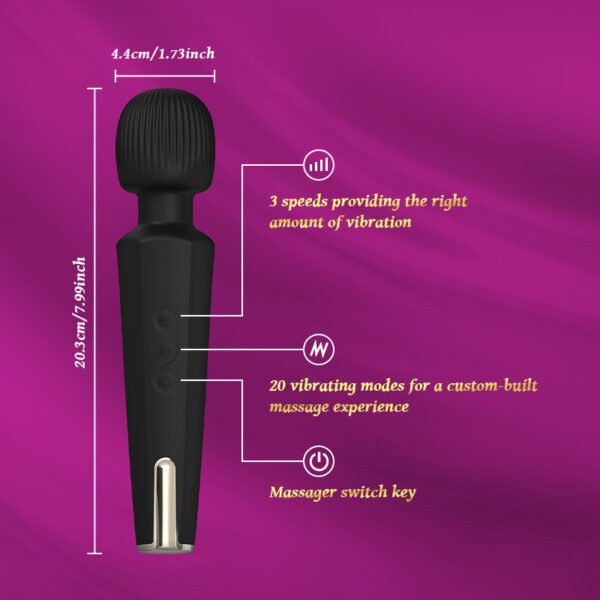 Magnetic Rechargeable Vibrating Wand for Women – Personal Massager, AV Vibrator, Female Pleasure Toy